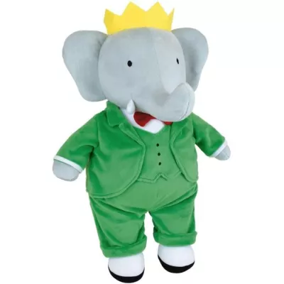 Peluche - JEMINI - Peluche Éléphant Babar +/- 40 cm - En peluche dou