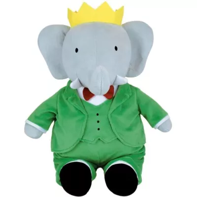 Peluche - JEMINI - Peluche Éléphant Babar +/- 40 cm - En peluche dou