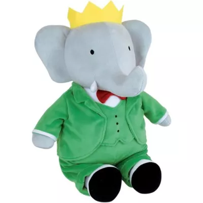 Peluche - JEMINI - Peluche Éléphant Babar +/- 40 cm - En peluche dou