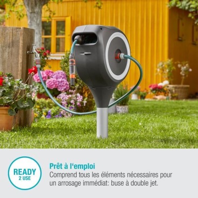 Dévidoir automatique GARDENA RollUp S 15m - Kit complet et compact