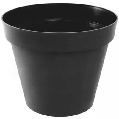 Pot de fleur rond Toscane - Gris anthracite - 30 cm - 10 L - Résistant au gel et aux UV