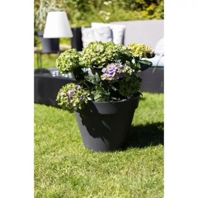 Pot de fleur rond Toscane - Ø 40 x H 32 cm - Gris anthracite