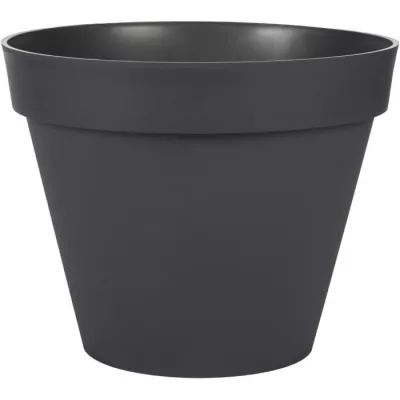 Pot de fleur rond Toscane - Ø 40 x H 32 cm - Gris anthracite