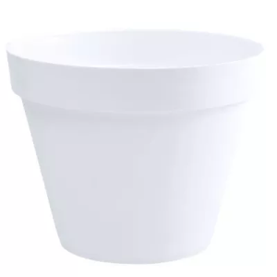 Pot de fleur rond Toscane 48x40 cm - Blanc, 43 L - Made in France