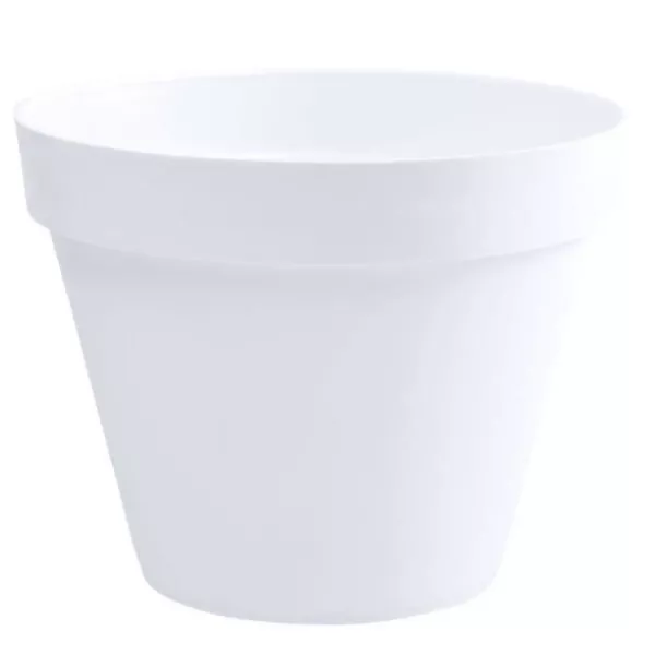 EDA Pot de fleur rond Toscane - Ø 48 x H 40 cm - 43 L - Blanc