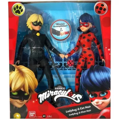 Pack de 2 Poupées mannequin 26 cm Miraculous Ladybug - Revivez les av