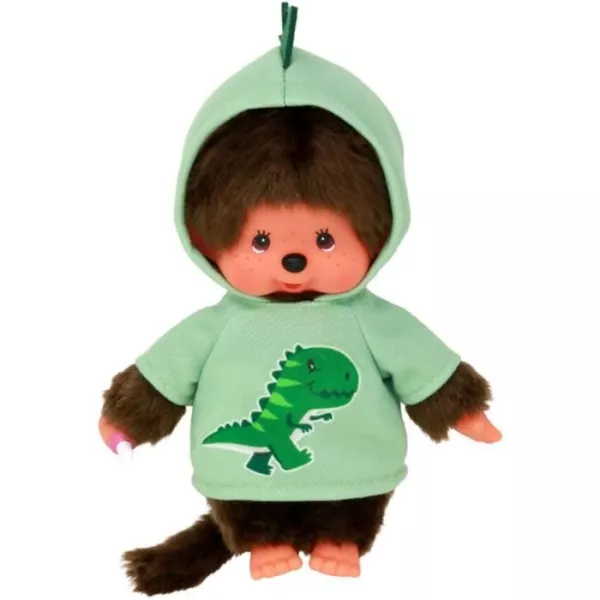 Peluche Monchhichi Dinosaure - BANDAI - 20 cm - Douce peluche