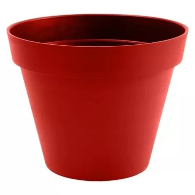 Pot de fleur rond Toscane - EDA - Ø 60 x H 47 cm - Rouge rubis