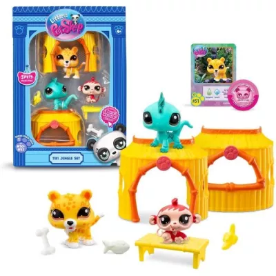 BANDAI - Littlest Pet Shop - Tiki Jungle Pack - 3 animals and accessor