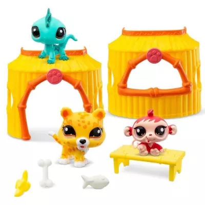 BANDAI - Littlest Pet Shop - Tiki Jungle Pack - 3 animals and accessor