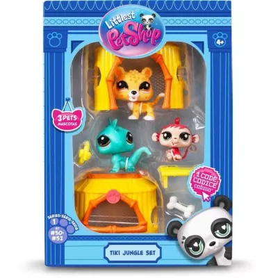 BANDAI - Littlest Pet Shop - Tiki Jungle Pack - 3 animals and accessor