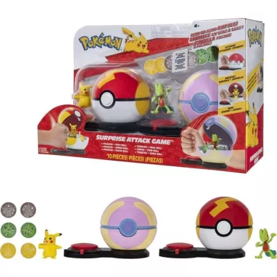 2 Poké Balls with their Pokémon and 6 attack discs - BANDAI - Po