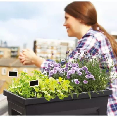 Potager urbain sur pieds City Veg&Table - 57L - Gris anthracite