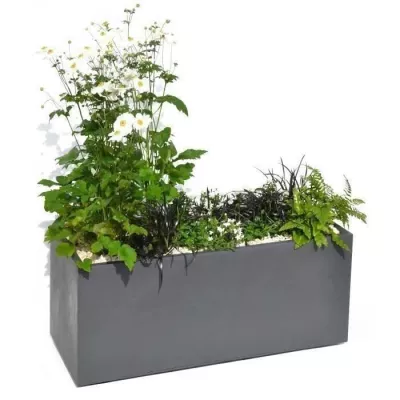 Jardinière Volcania - EDA Plastiques - 98L - Gris Galet