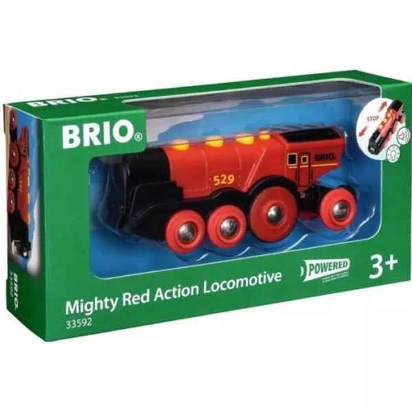 Locomotive Rouge Puissante a piles BRIO - Circuit de train en bois - Ravensburger - Des 3 ans - 33592