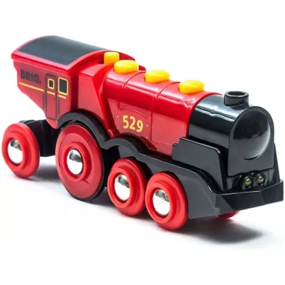 BRIO World - 33592 - Powerful Red Stack Locomotive - Wooden Toy