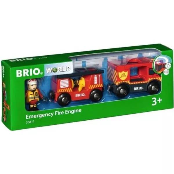 BRIO World - 33811 - Fire Truck Sound And Light - Wooden Toy