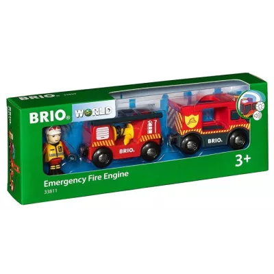 BRIO World - 33811 - Fire Truck Sound And Light - Wooden Toy