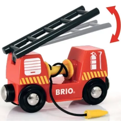 BRIO World - 33811 - Fire Truck Sound And Light - Wooden Toy