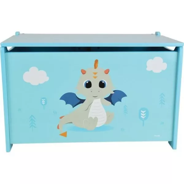 LEON THE DRAGON Wooden toy box ± 40 x 58 x 36 cm for children