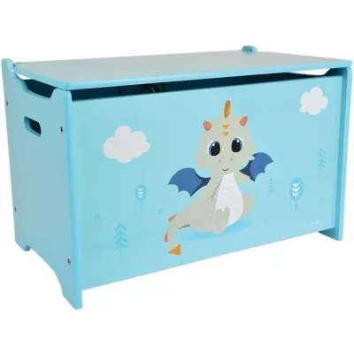 LEON THE DRAGON Wooden toy box ± 40 x 58 x 36 cm for children