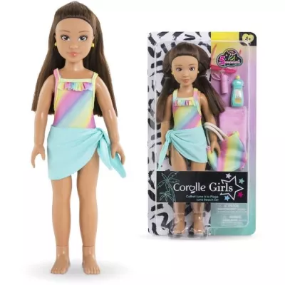 Poupée mannequin Luna a la plage - COROLLE GIRLS - 28 cm - 5 accessoi