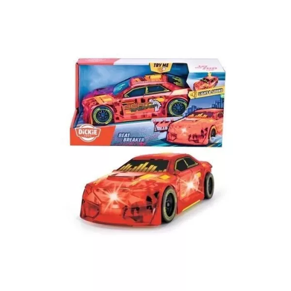 Dickie - Light Streak Beat Rush 20cm - Retro-friction vehicle with sound and light functions