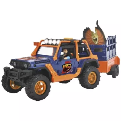 Dickie - Commandant de Dinosaures - 1 Jeep Wrangler avec remorque + 1