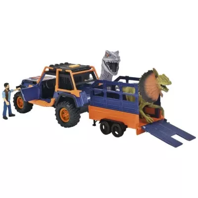 Dickie - Commander of Dinosaurs - 1 Jeep Wrangler with trailer + 1