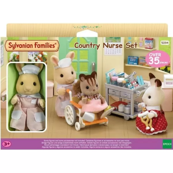 Figurines miniatures - SYLVANIAN FAMILIES - L'infirmiere et accessoires pour soigner et nourrir les patients