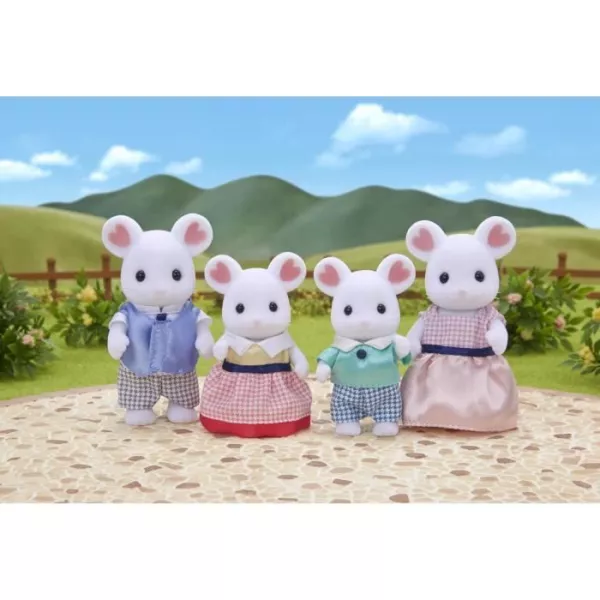 Figurine Famille Souris Marshmallow Sylvanian - SYLVANIAN FAMILIES - 5308 - Articulée et Habillée - Mixte