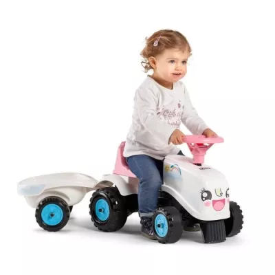 Porteur Tracteur Rainbow Farm avec remorque - FALK - Pour filles des 1