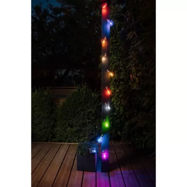 Guirlande solaire guinguette GALIX - 10 LED multicolores a filament - Extérieur