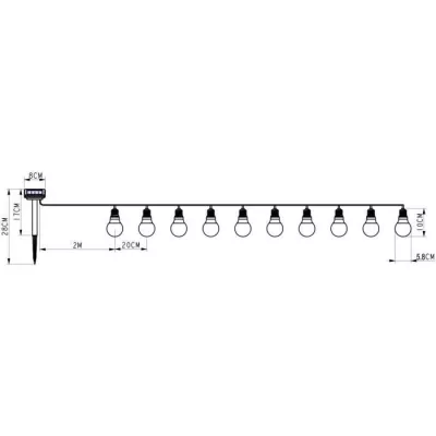 Guirlande solaire guinguette GALIX - 10 LED multicolores a filament -