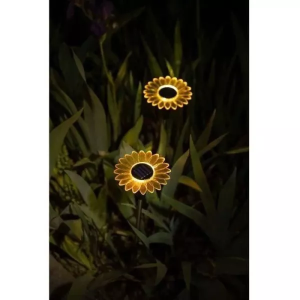 Decoration lumineuse solaire GALIX G4460 - Forme Tournesol - H44cm