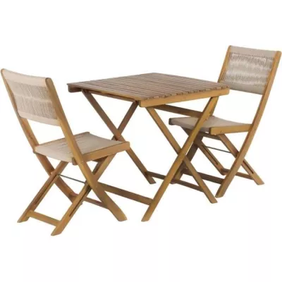 Set Bistrot - Pliable - 2 personnes - En bois d'acacia - BARI - FSC et