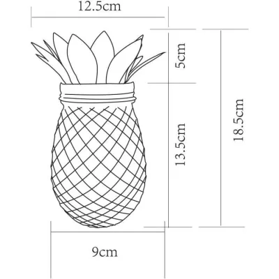 Lampe solaire Ananas - GALIX - Métal/Verre - 5 LED - 8h d'éclairage