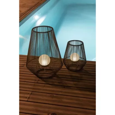 Lanterne solaire décorative boule perlée - GALIX - H30 - 10 Lumens -