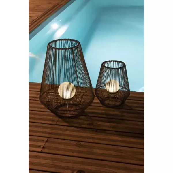 Lanterne solaire décorative boule perlée - GALIX - H30 - 10 Lumens - 8 heures d'éclairage