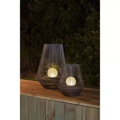 Lanterne solaire décorative boule perlée - GALIX - H30 - 10 Lumens -