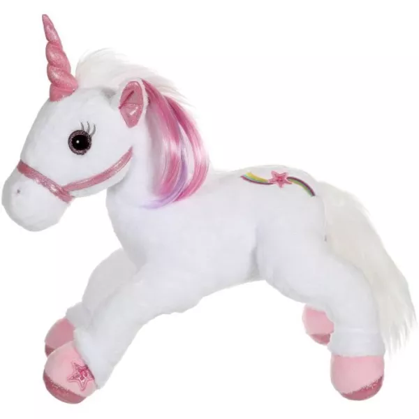 Gipsy Toys - Lica Bella Féerique Et Lumineuse - Peluche Licorne Interactive - 35 cm - Blanc - Rose