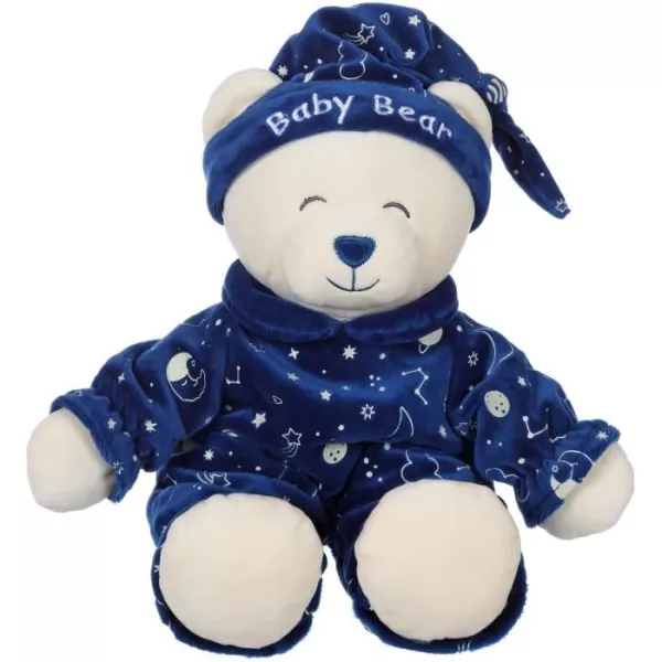 Gipsy Toys - Baby Bear Glow In The Dark - Peluche Pour Enfant - Brille Dans La Nuit - Vendue en Boîte Cadeau - 24 cm - Bleu - B