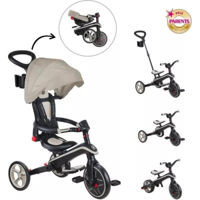 Evolved tricycle EXPLORER 4 IN 1 PLIABLE - GLOBBER - Taupe - Draisie