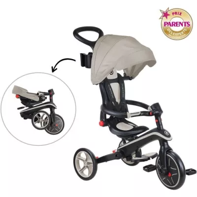 Evolved tricycle EXPLORER 4 IN 1 PLIABLE - GLOBBER - Taupe - Draisie