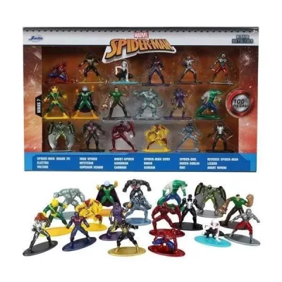 Coffret Spiderman - 18 figurines 4cm en métal - Personnages de l'univ