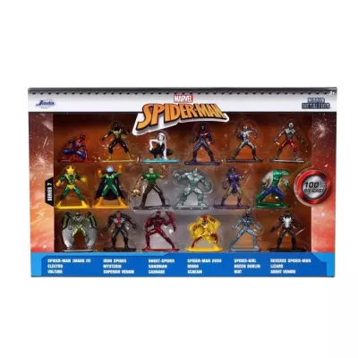 Coffret Spiderman - 18 figurines 4cm en métal - Personnages de l'univ