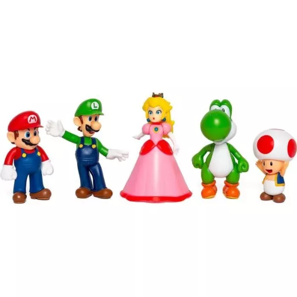 JAKKS PACIFIC - Pack of 5 Figures - Super Mario Bros: Mario and his Friends