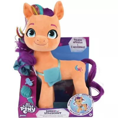 Jemini my little pony peluche sunny articulee +/- 30 cm avec 3 accesso