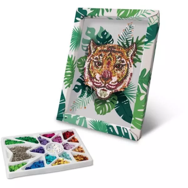 Kit Activités Manuelles - Collection Sequins - Tigre - Lansay - A partir de 8 ans