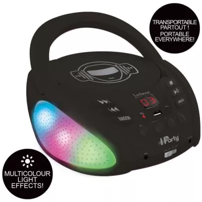 Lecteur CD Bluetooth LEXIBOOK iParty avec Effets Lumineux et USB - Pou